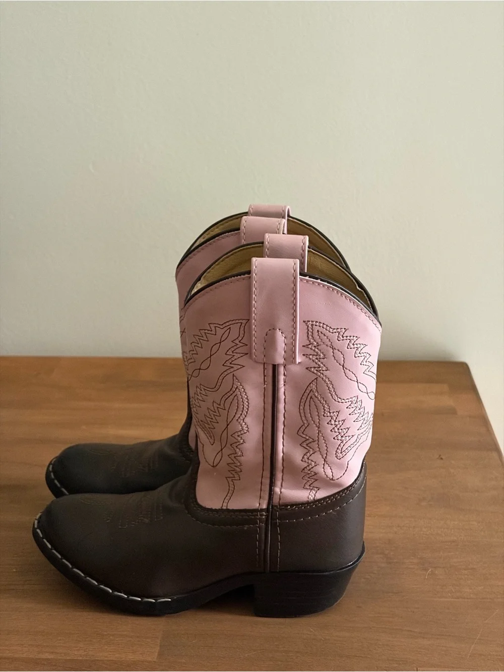 Smoky Mountain Brown & Pink Kids Girls Cowboy Western Boots Size 11